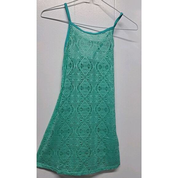 Girls Swim Cover Ups Beach Crochet‎ Mesh Crossback Swimsuits Cover Up Dress Sz S - Picture 1 of 10